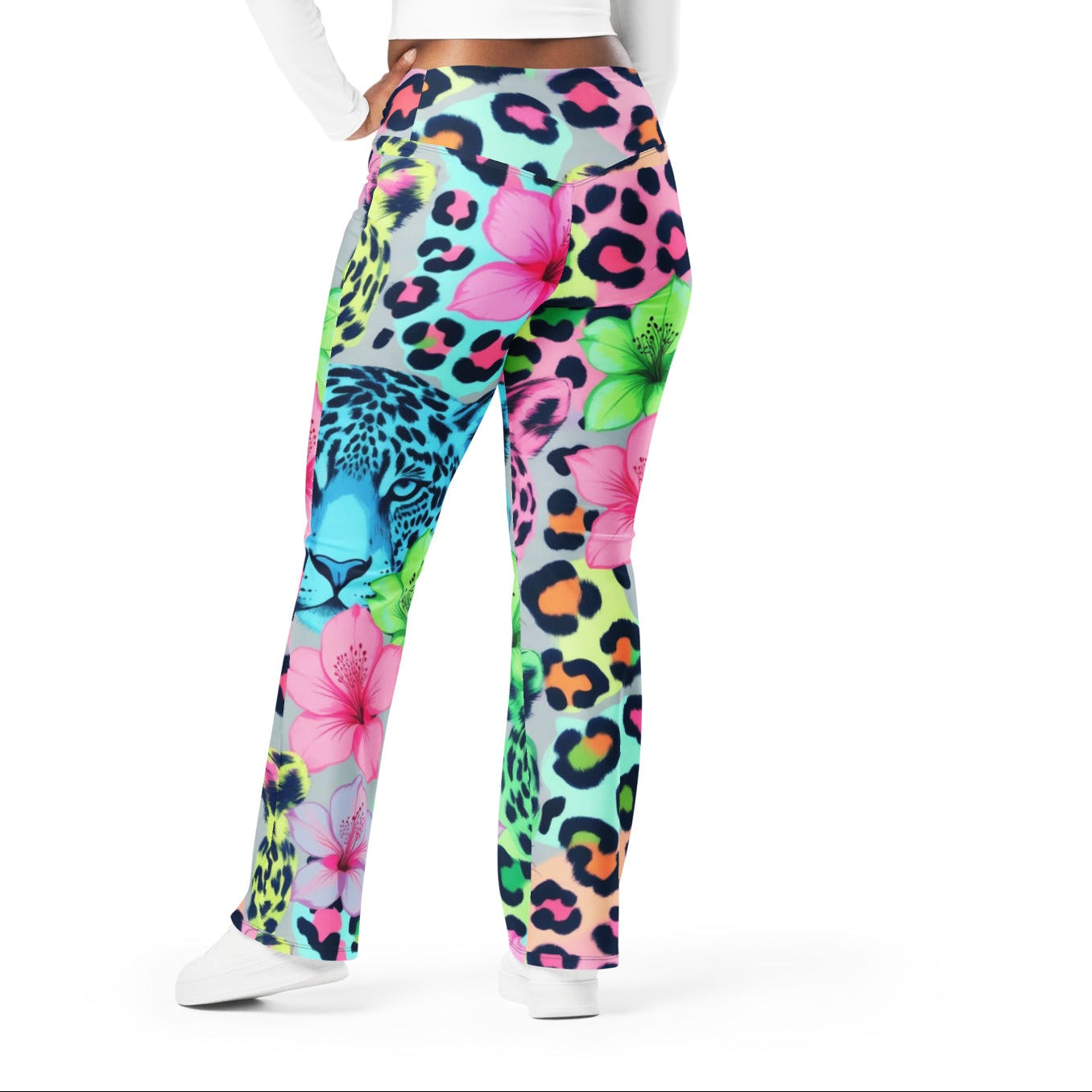 Leopard Bloom Flare Leggings