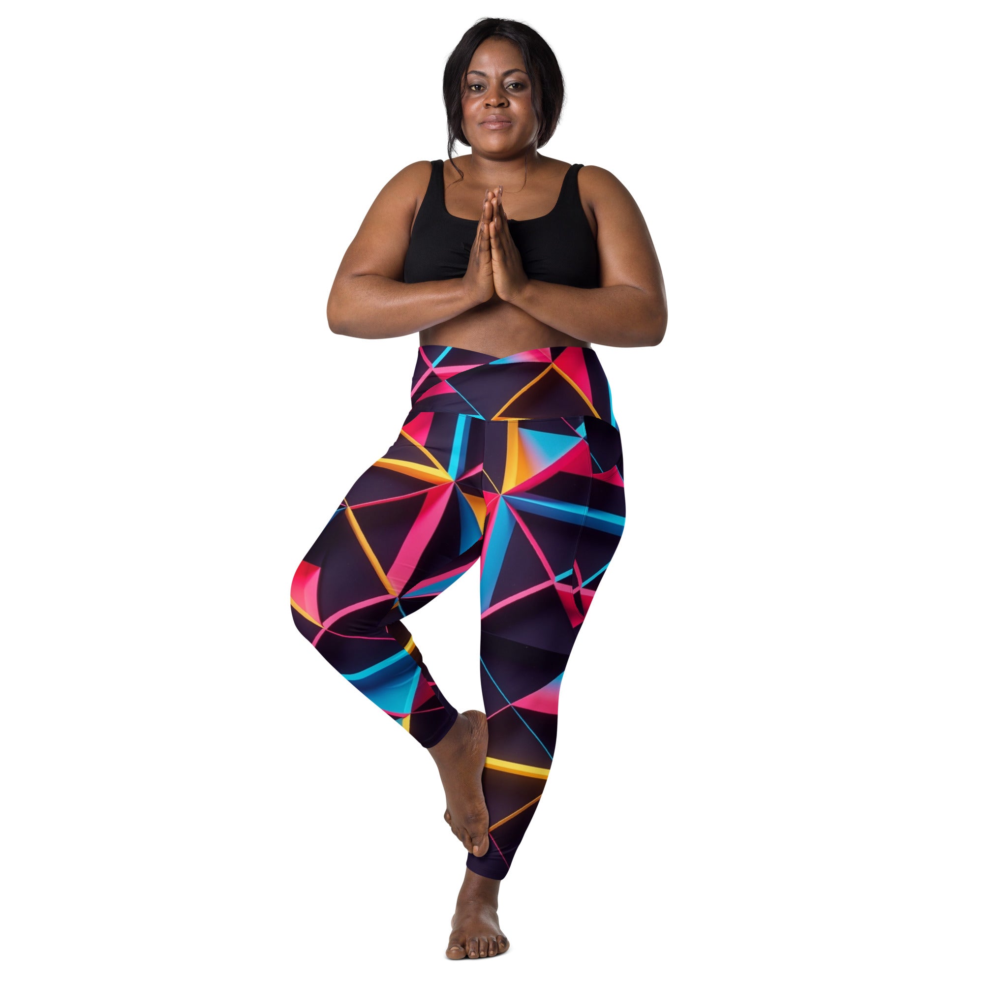 Neon Prism Crossover Leggings
