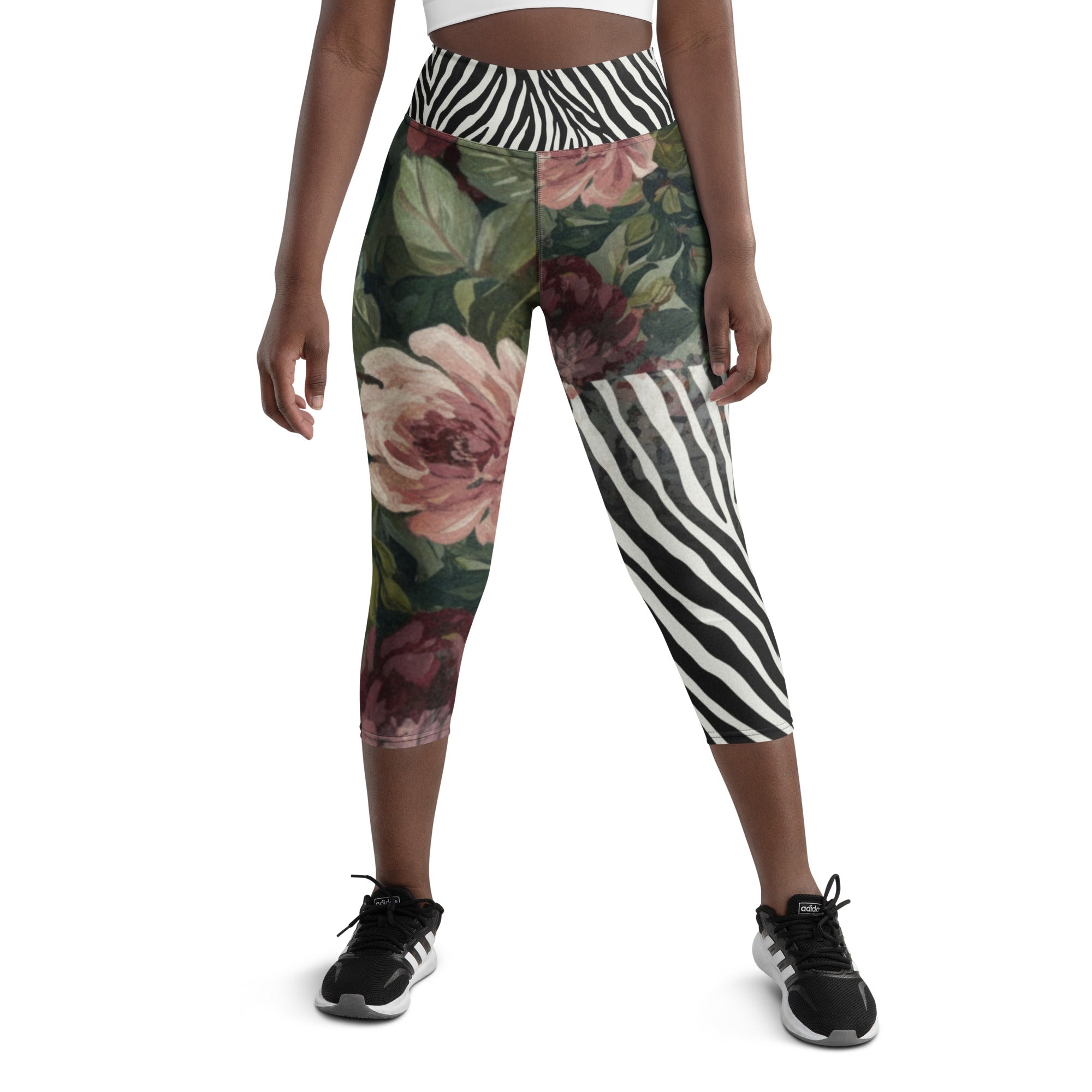 Crimson Garden Yoga Capri Leggings