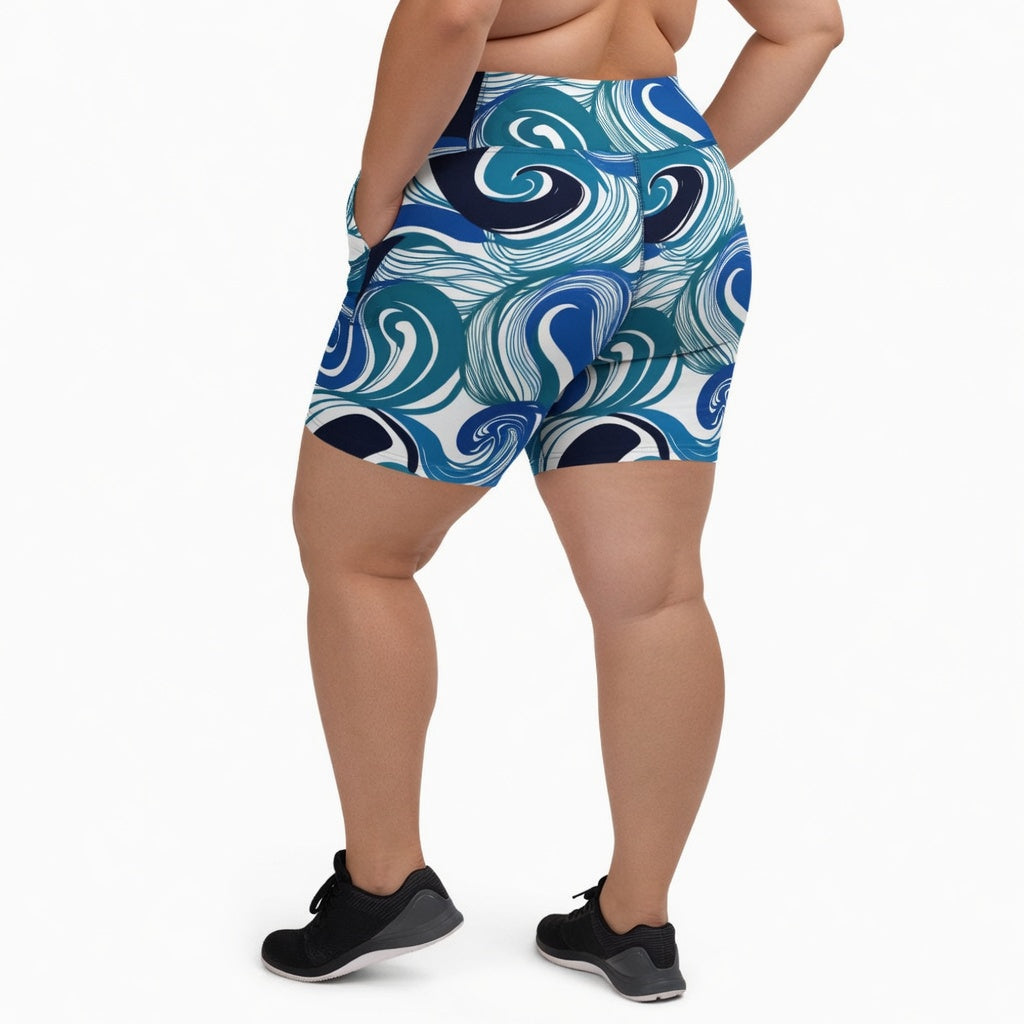 Roux Swirl Plus Size Yoga Shorts