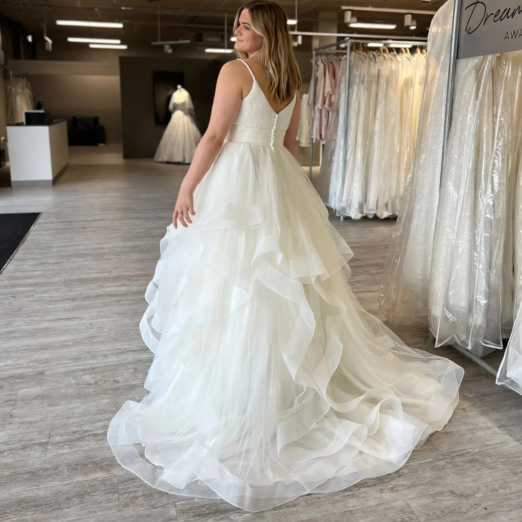 Ione V-Neck Spaghetti Strap A-Line Gown