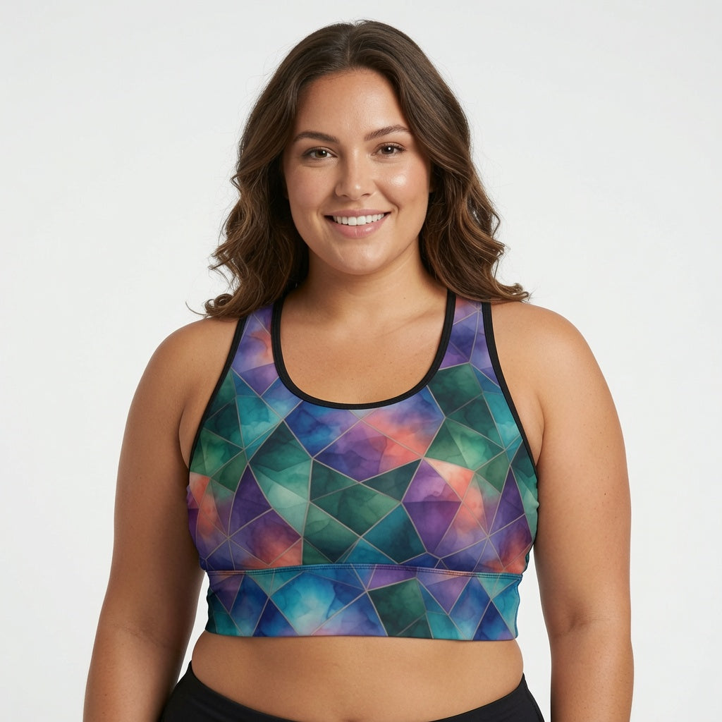 Crystal Geometry Sports Bra