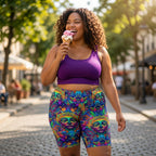 Chromatic Riot Biker Shorts