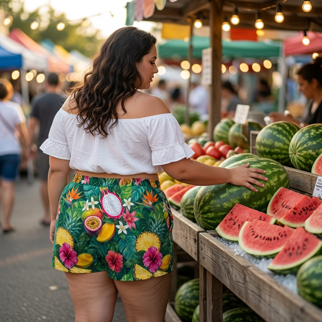 Tropical Fruit Market Shorts