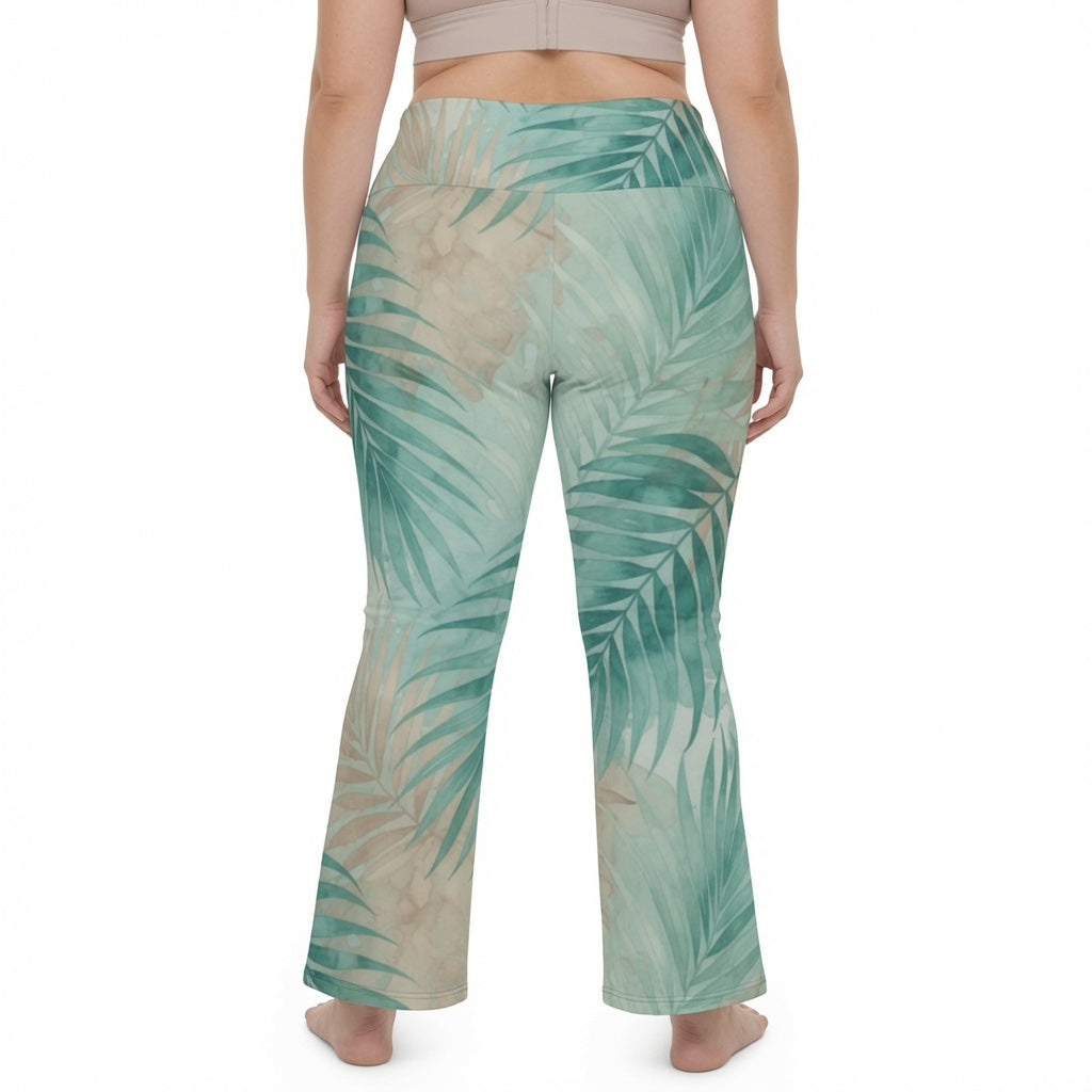 Painted Palms Flare Yoga Pants