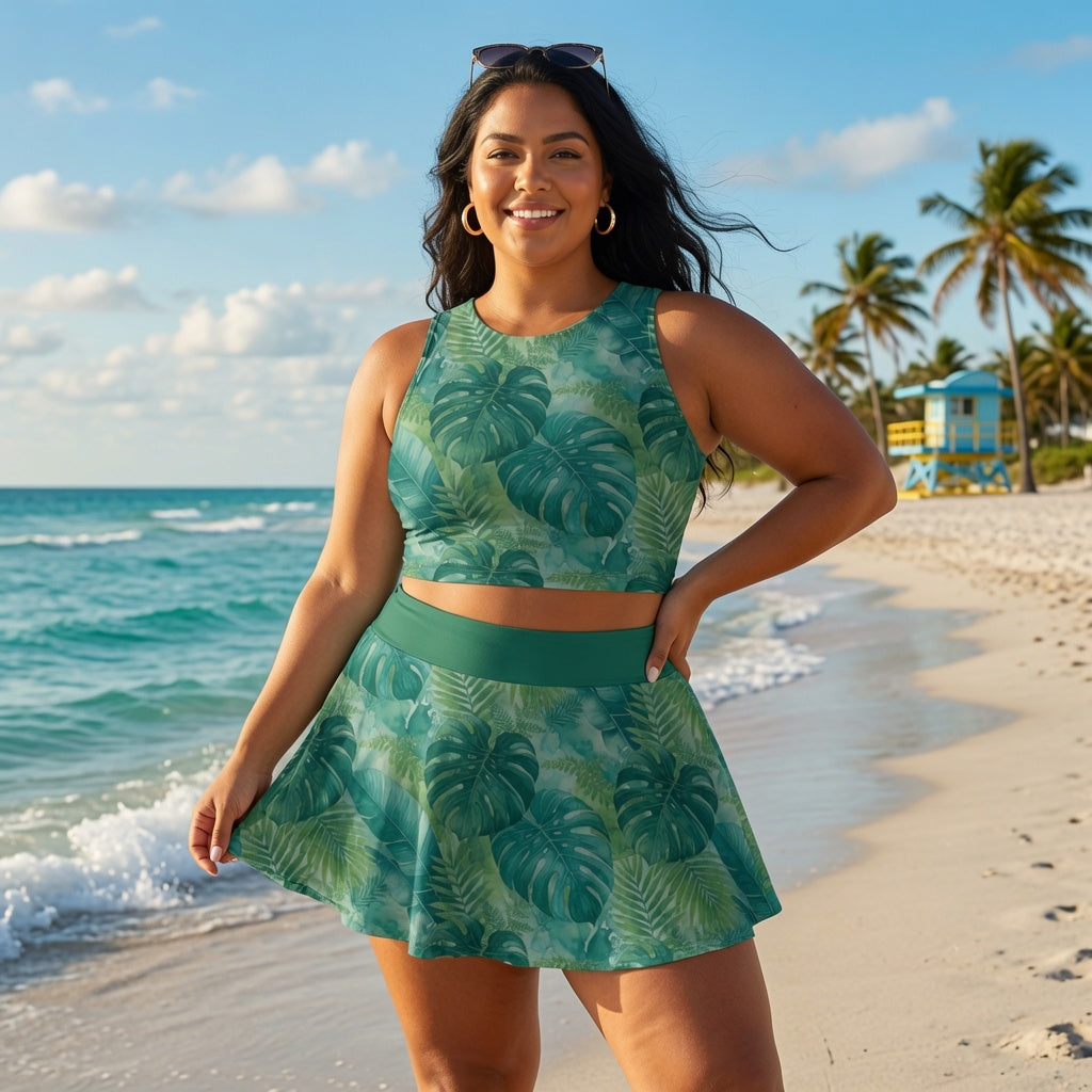 Painted Botanicals Vest & Skirt Set