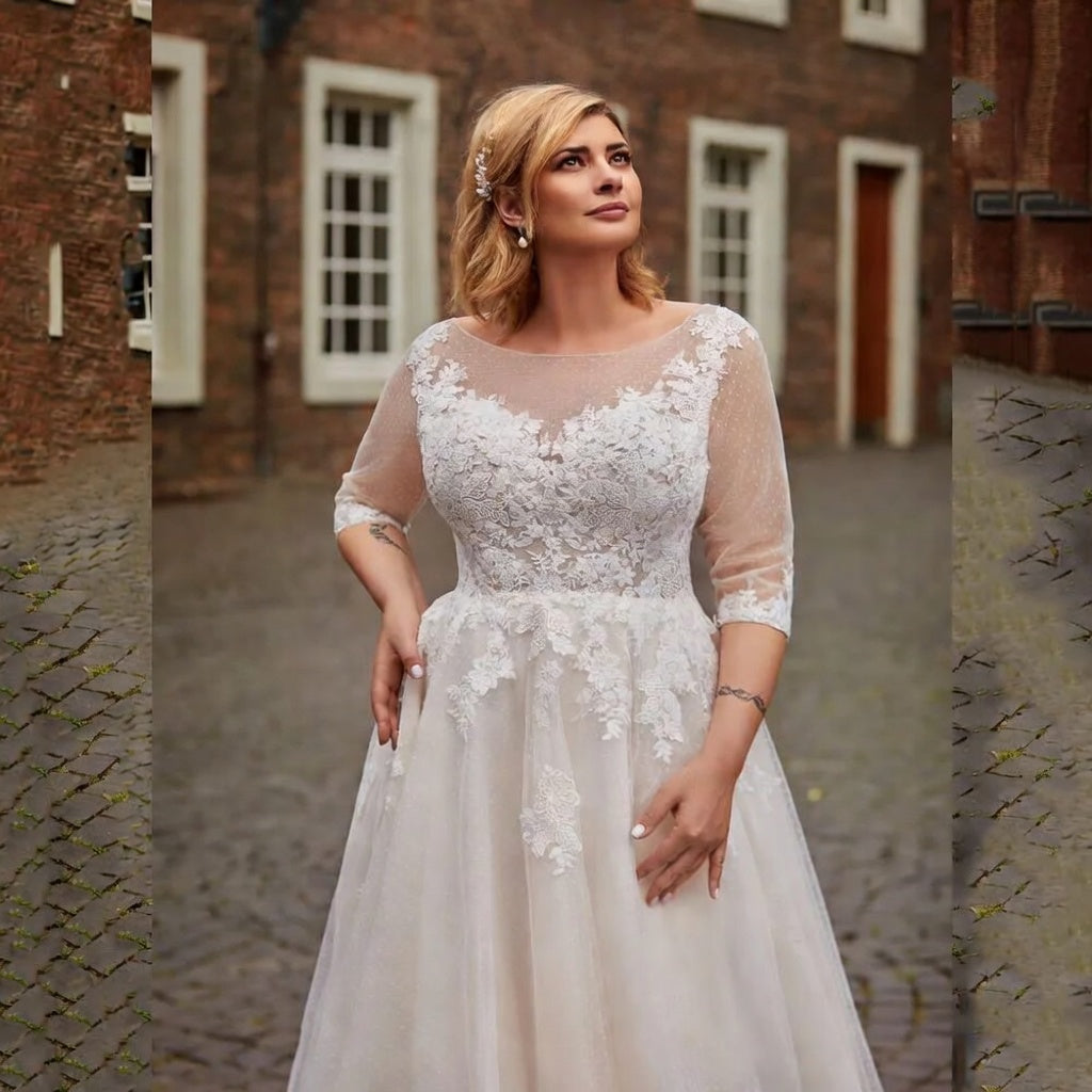 Tova Lace Appliqué A-Line Wedding Gown