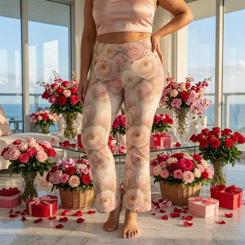 Blush Garden Flare Yoga Pants