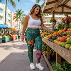 Rainforest Bloom Yoga Leggings with Pockets