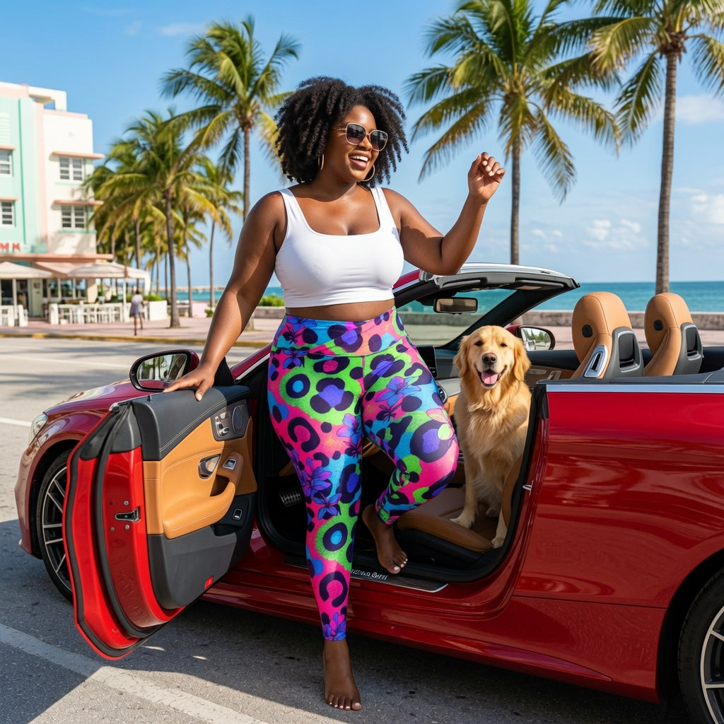 Neon Leopard Crossover Leggings