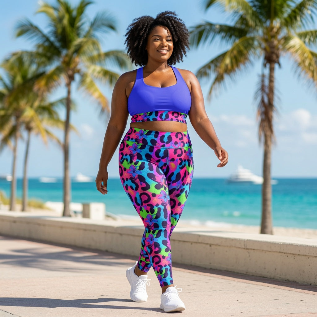 Neon Leopard Cobalt Full-Coverage Bra