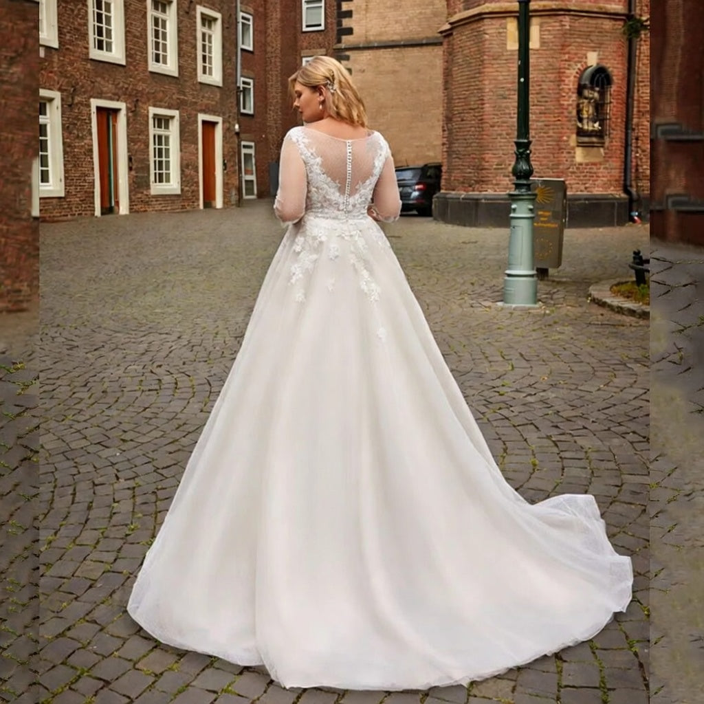 Tova Lace Appliqué A-Line Wedding Gown