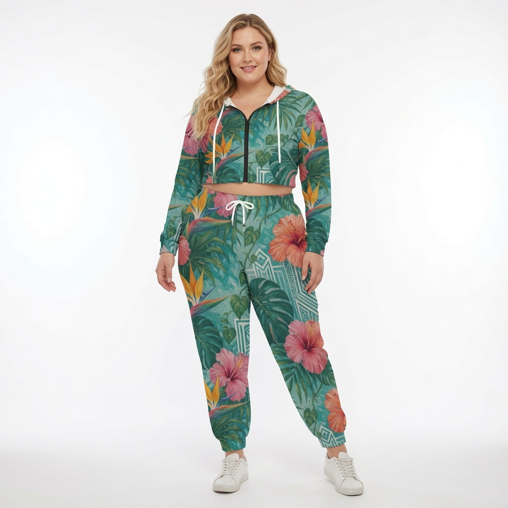 Miami Paradise Crop Hoodie Set