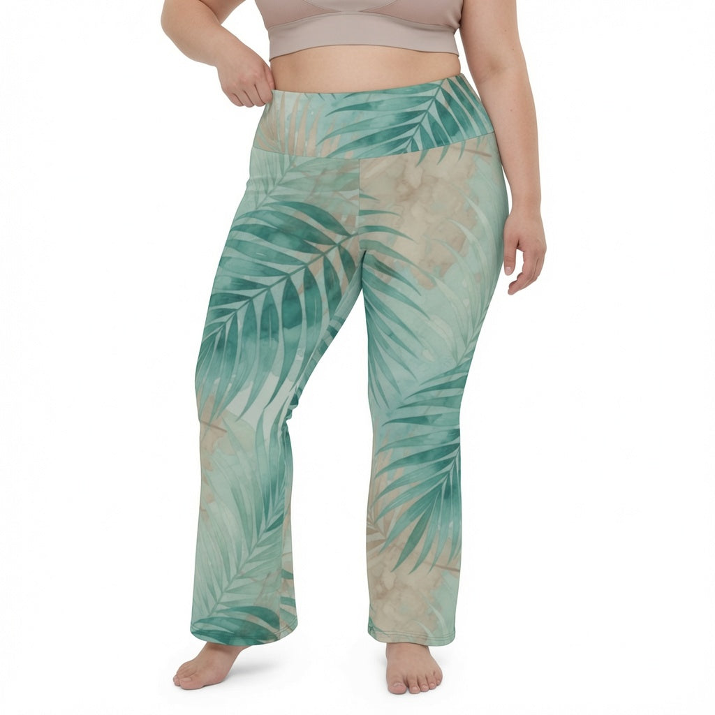 Painted Palms Flare Yoga Pants