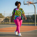 Neon Geo Print Sports Jersey