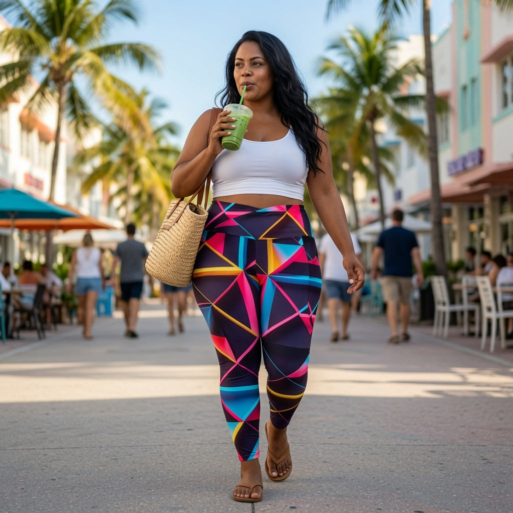 Neon Prism Crossover Leggings