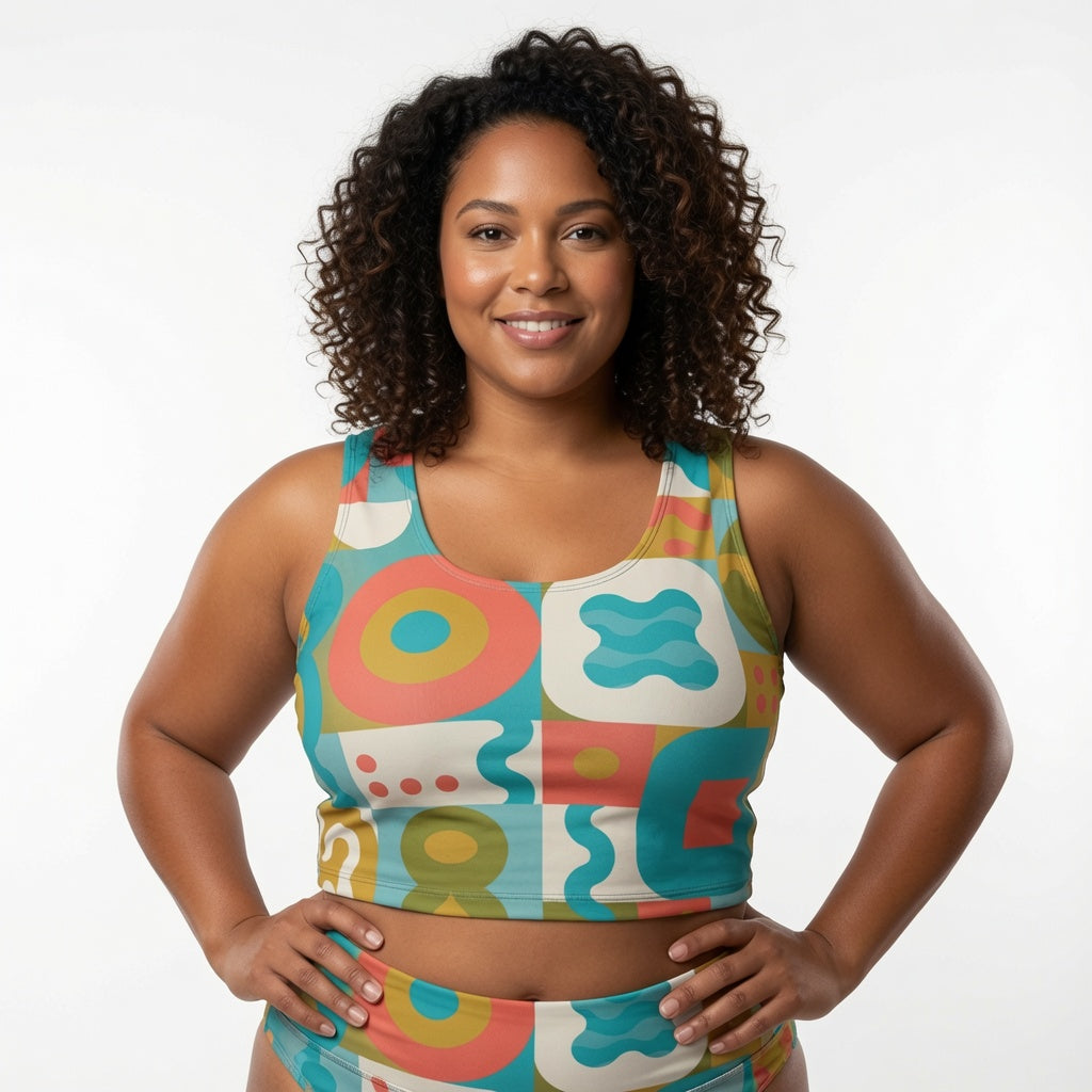 Retro Pop Back Cross Sports Bra