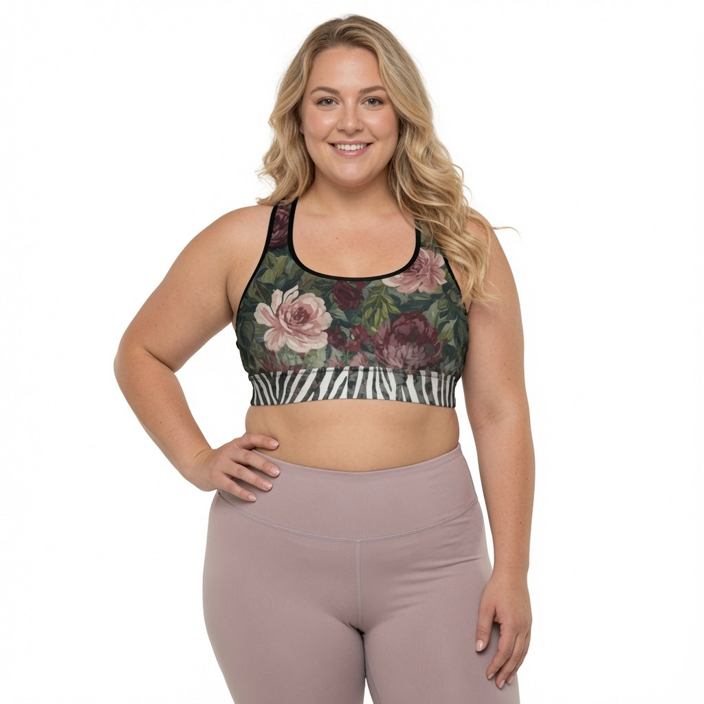 Crimson Garden Padded Sports Bra