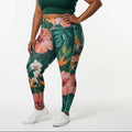 Paradise Hibiscus Print Leggings With Side Pockets