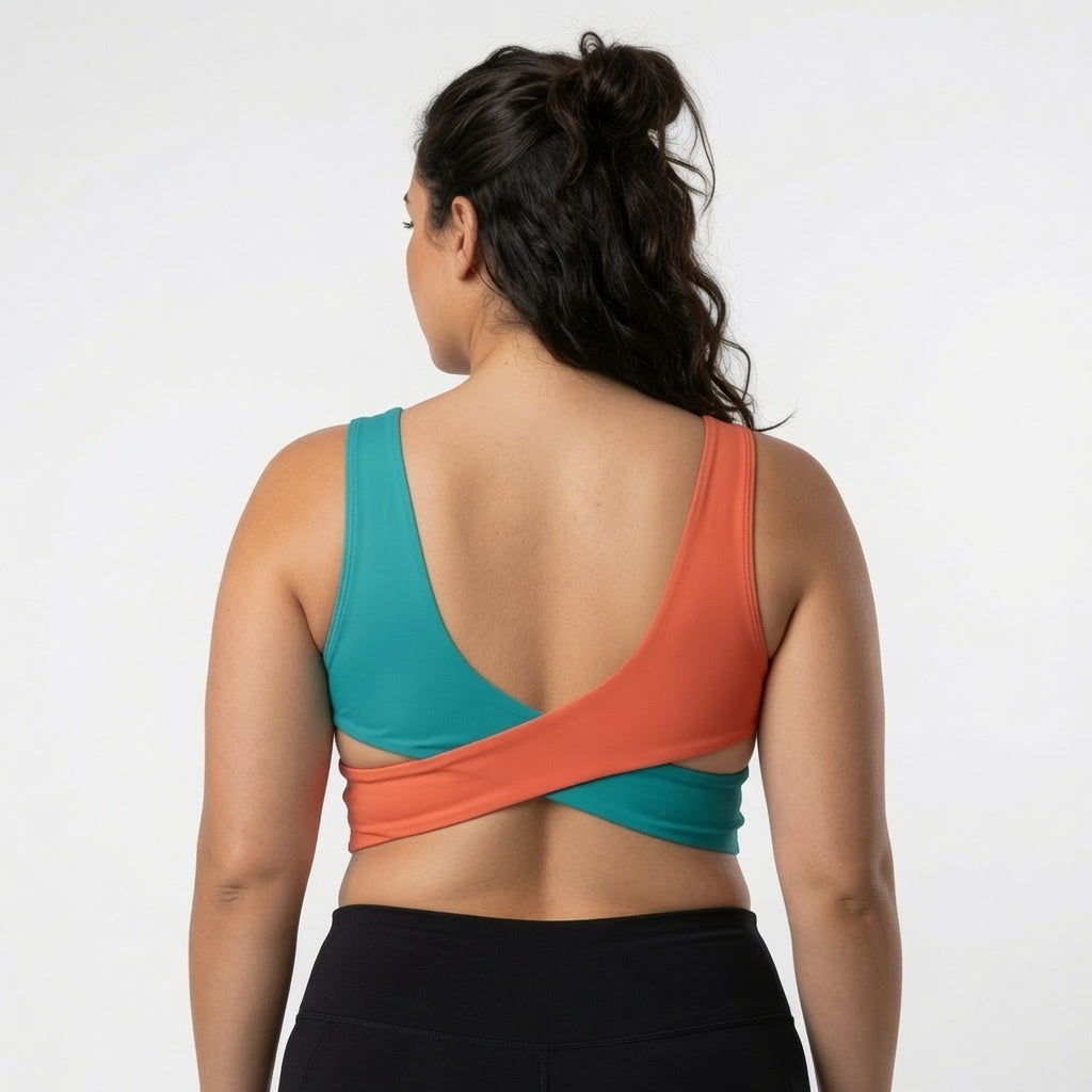 Retro Pop Back Cross Sports Bra