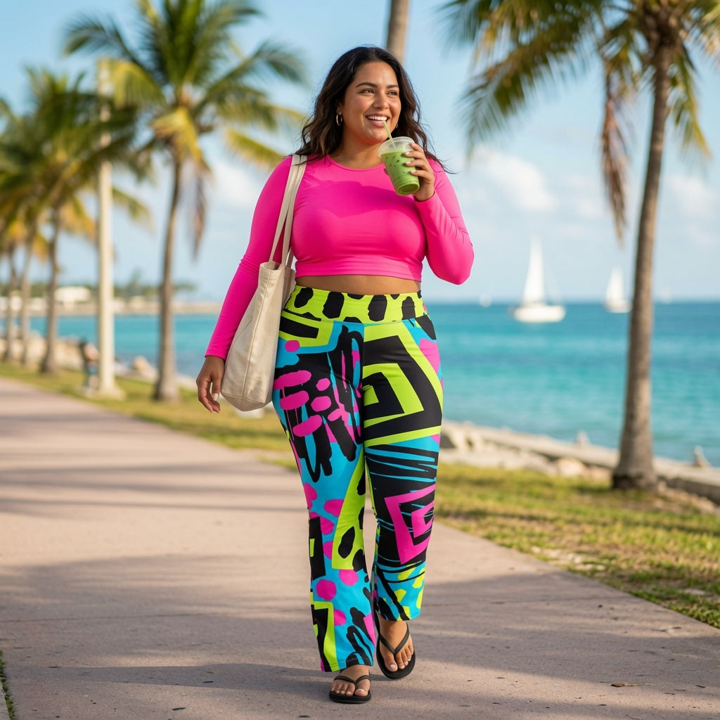 Neon Bloc Flare Leggings