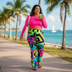 Neon Bloc Flare Leggings