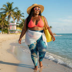 Zuri Ocean Marble Plus Size Leggings
