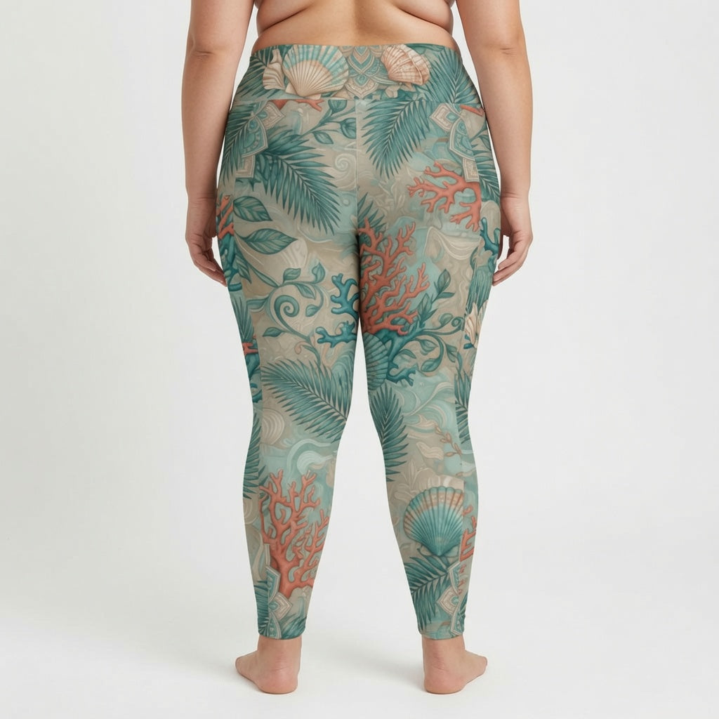 Coastal Boho Pocket High-Waist Leggings