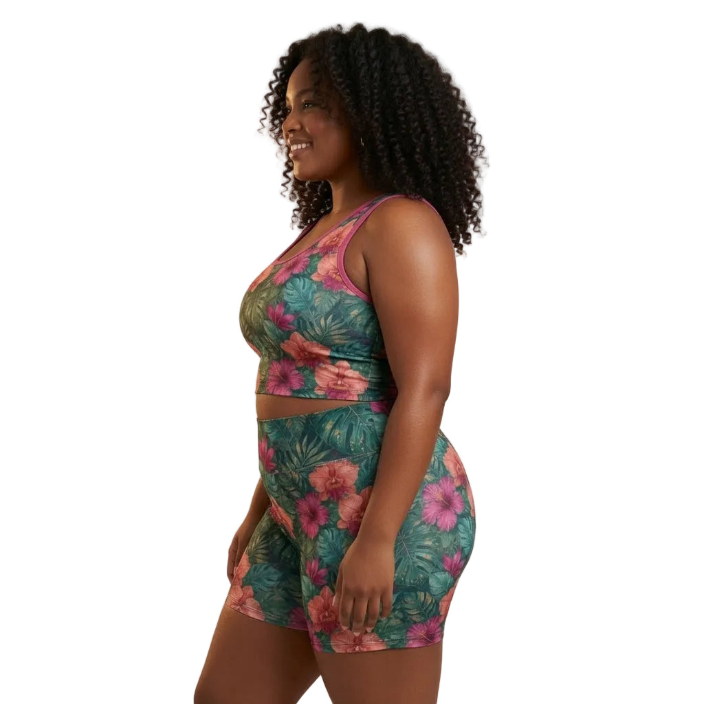 Ziva Floral Crop & Shorts Set
