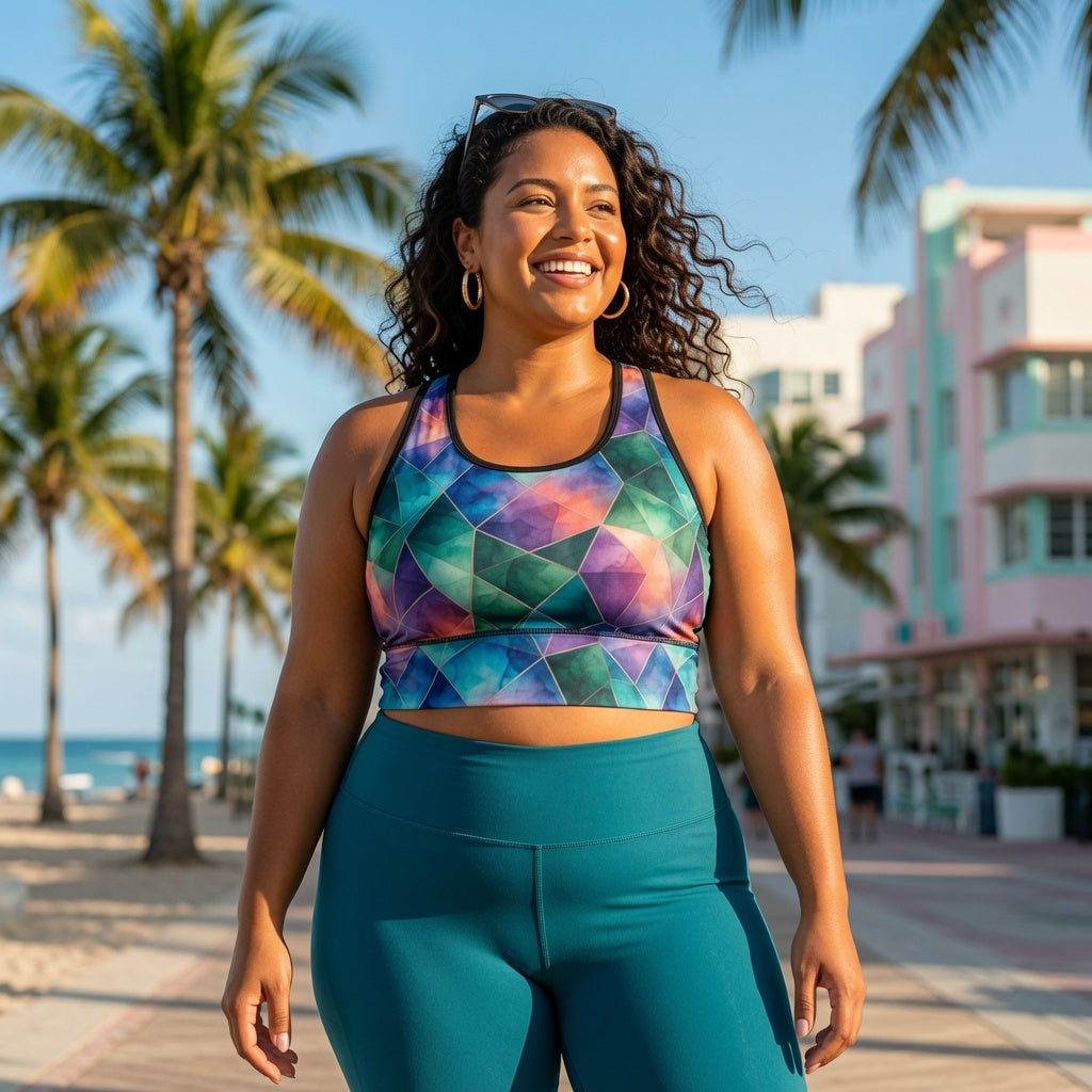 Crystal Geometry Sports Bra