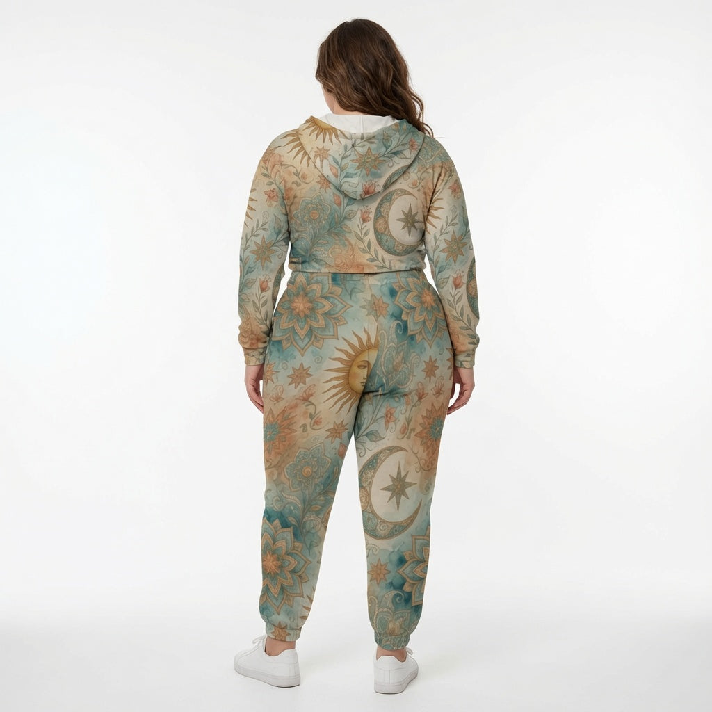 Sun Goddess Crop Hoodie Jogger Set