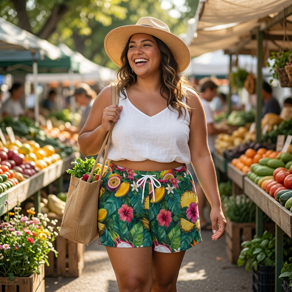 Tropical Fruit Market Shorts