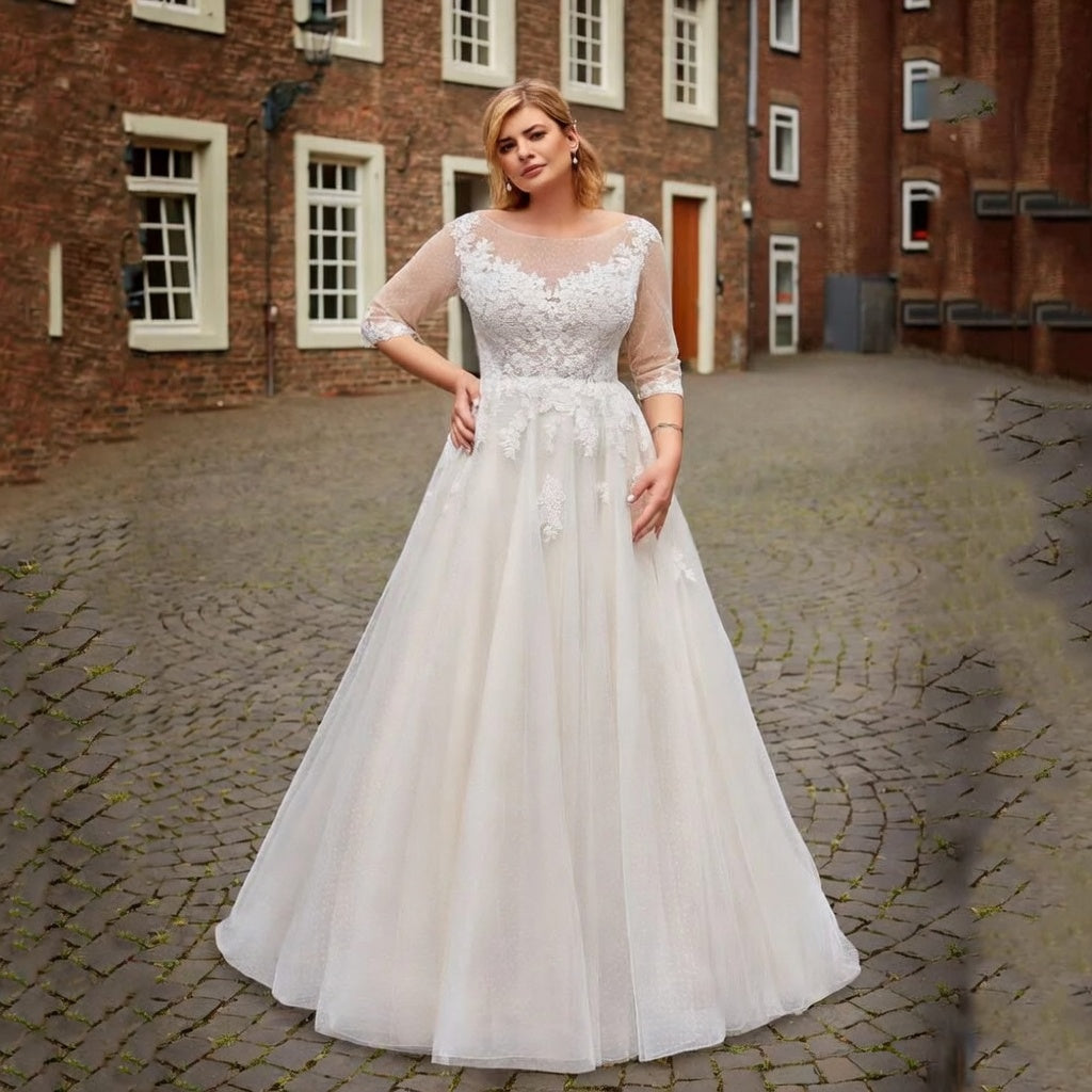 Tova Lace Appliqué A-Line Wedding Gown