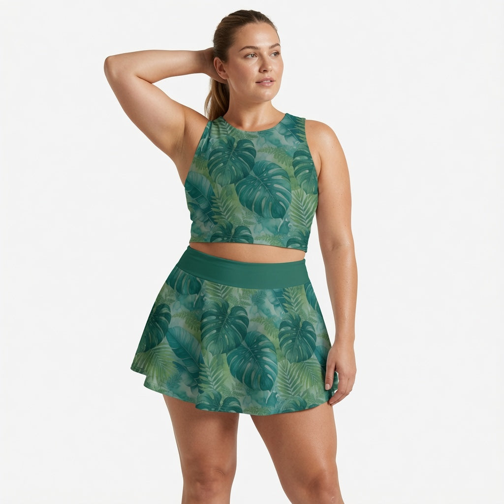 Painted Botanicals Vest & Skirt Set
