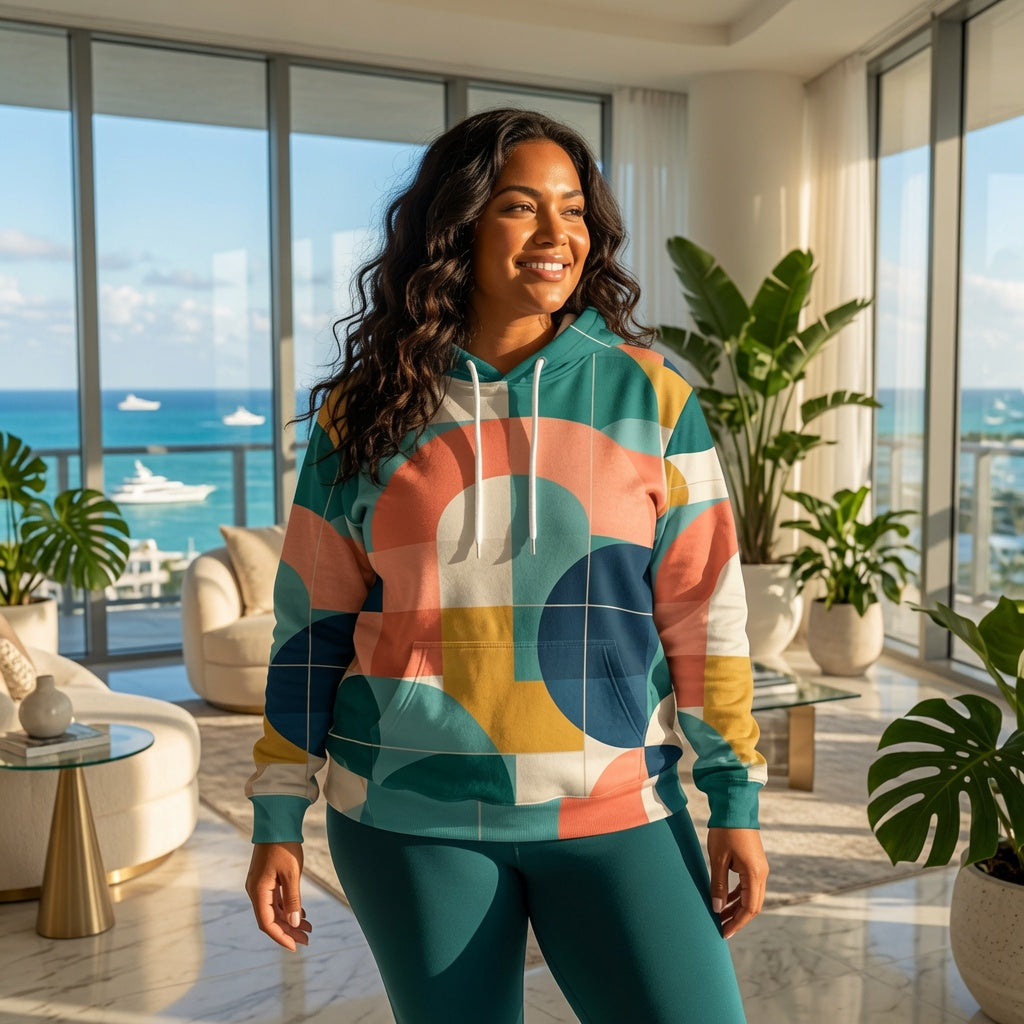 Retro Modern Pullover Hoodie