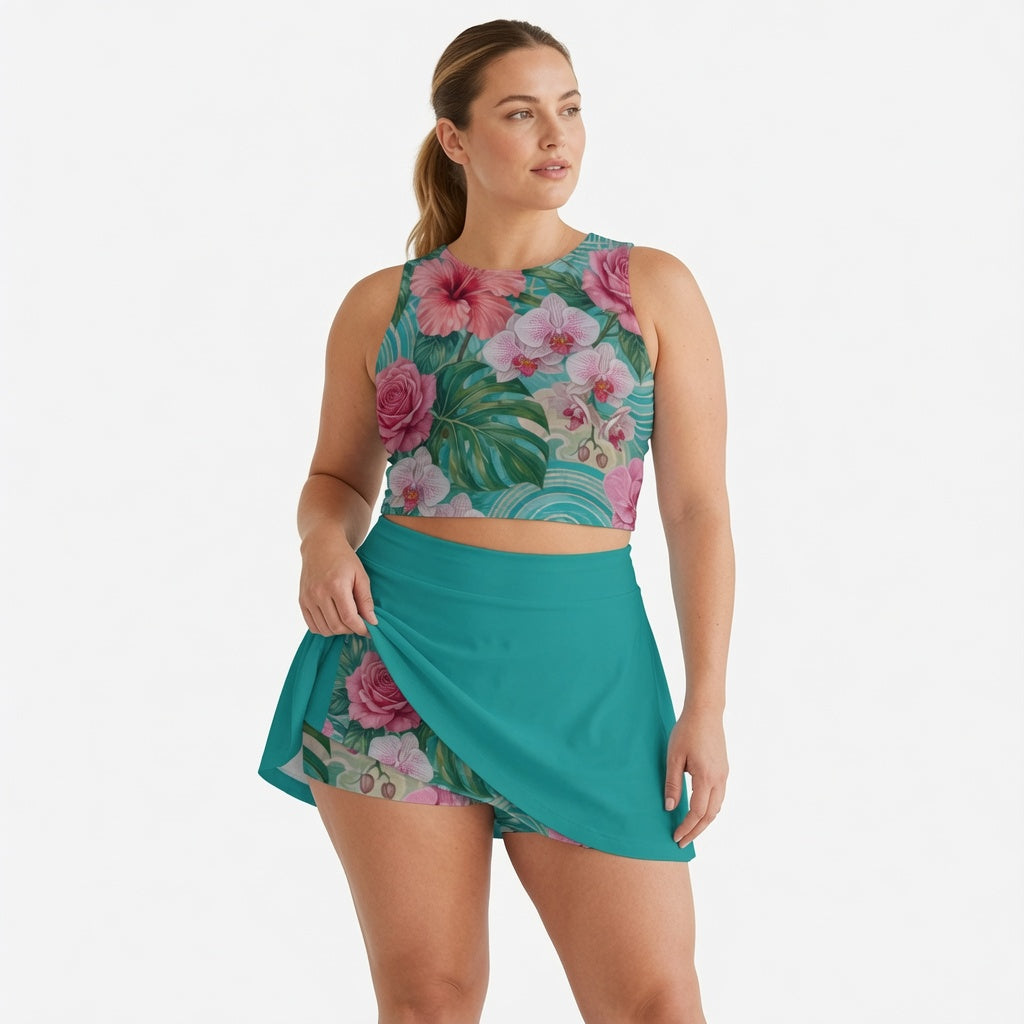 Miami Paradise Floral Vest Skirt Set