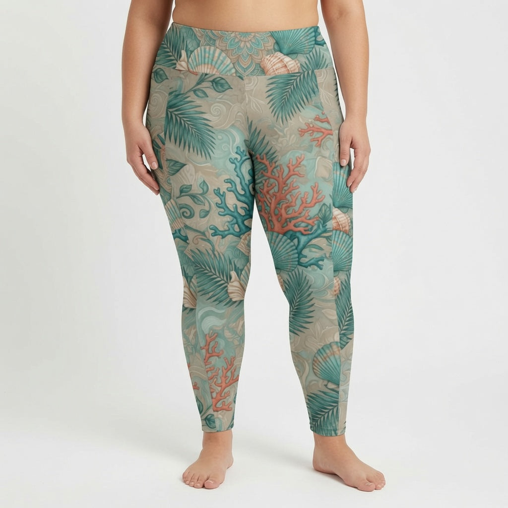 Coastal Boho Pocket High-Waist Leggings