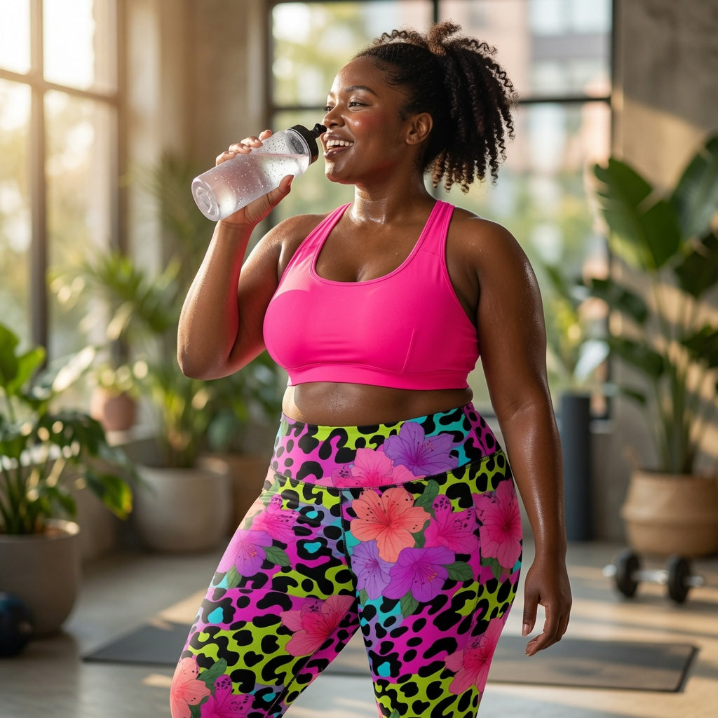 Fleur Leopard Floral Leggings with Pockets