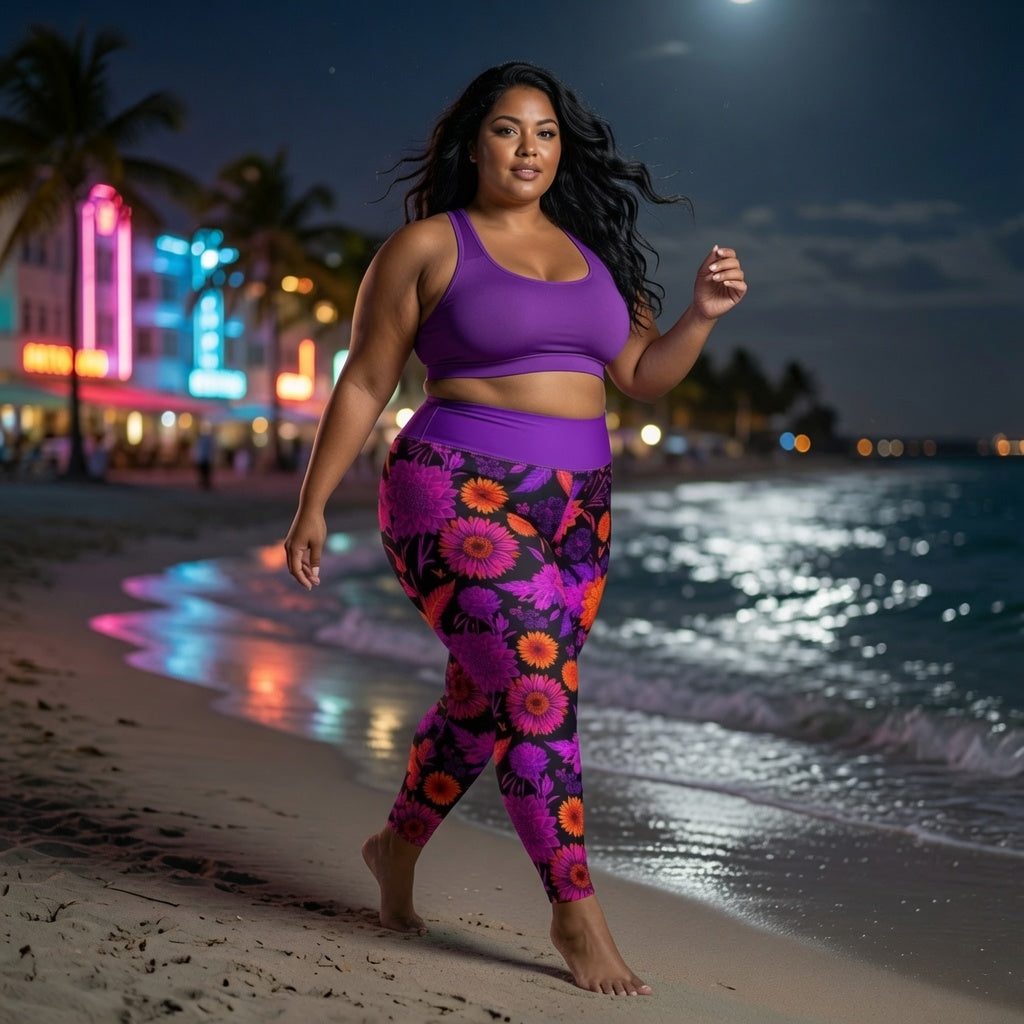 Electric Bloom Plus Size Leggings