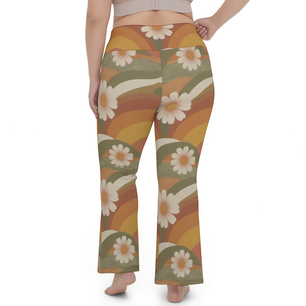 Retro Sunset Flare Yoga Pants
