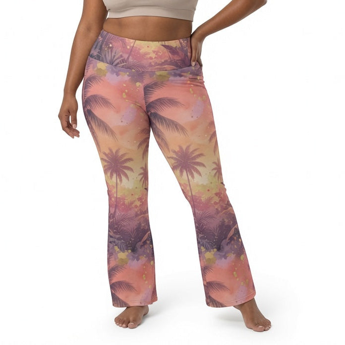 Sunset Palms Flare Pants