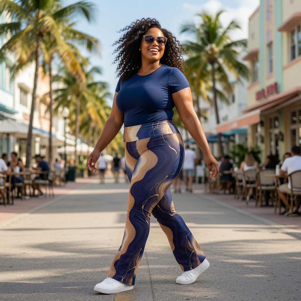 Gilded Wave Flare Leggings