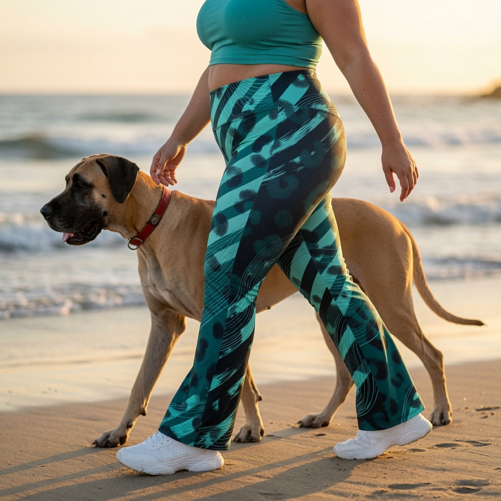 Teal Strike Flare Leggings