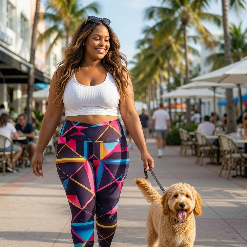 Neon Prism Crossover Leggings