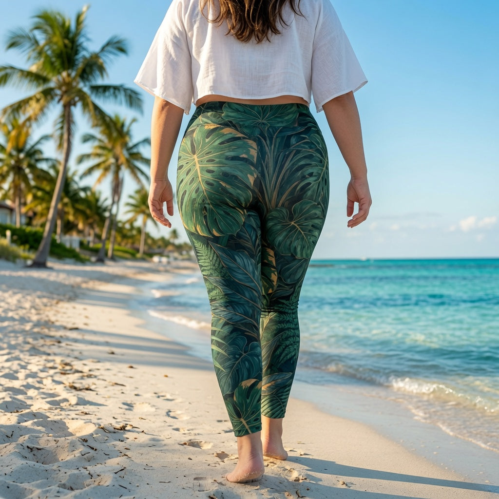 Emerald Rainforest Luxury High-Waist Leggings