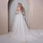 Safi Batwing V-Neck Lace Bridal Gown