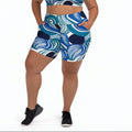 Roux Swirl Plus Size Yoga Shorts