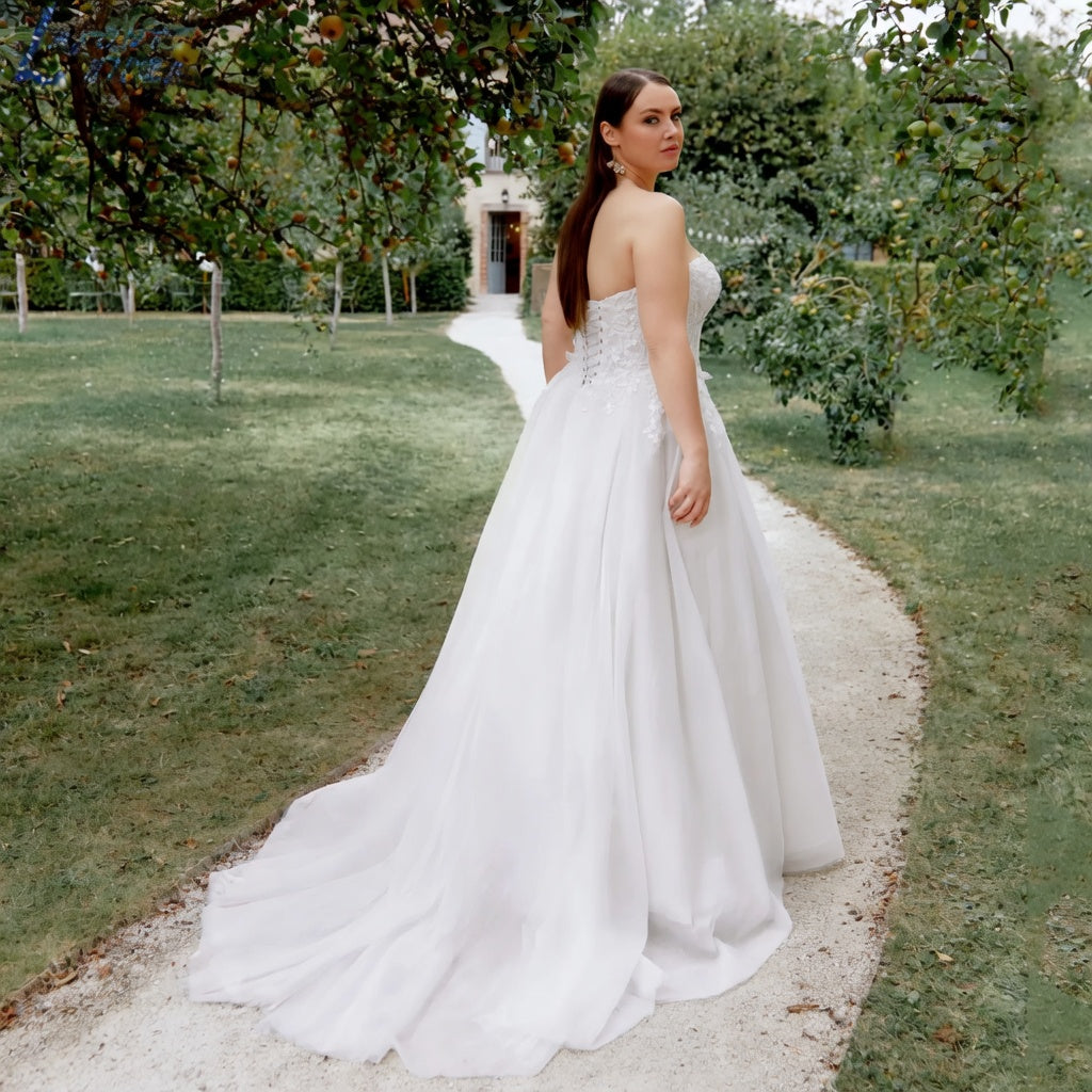 Maris Strapless Tulle A-Line Gown